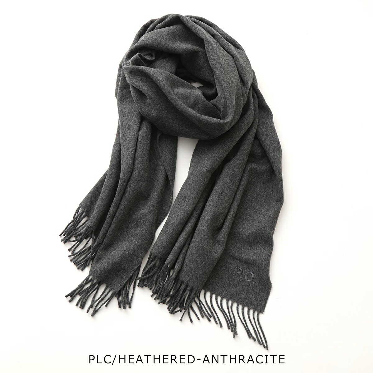 APCA.P.C.アーペーセーマフラーecharpealixbrodeeWOAFEM15170レディース200×75ウール大判ストールロゴ刺繍カラー5色