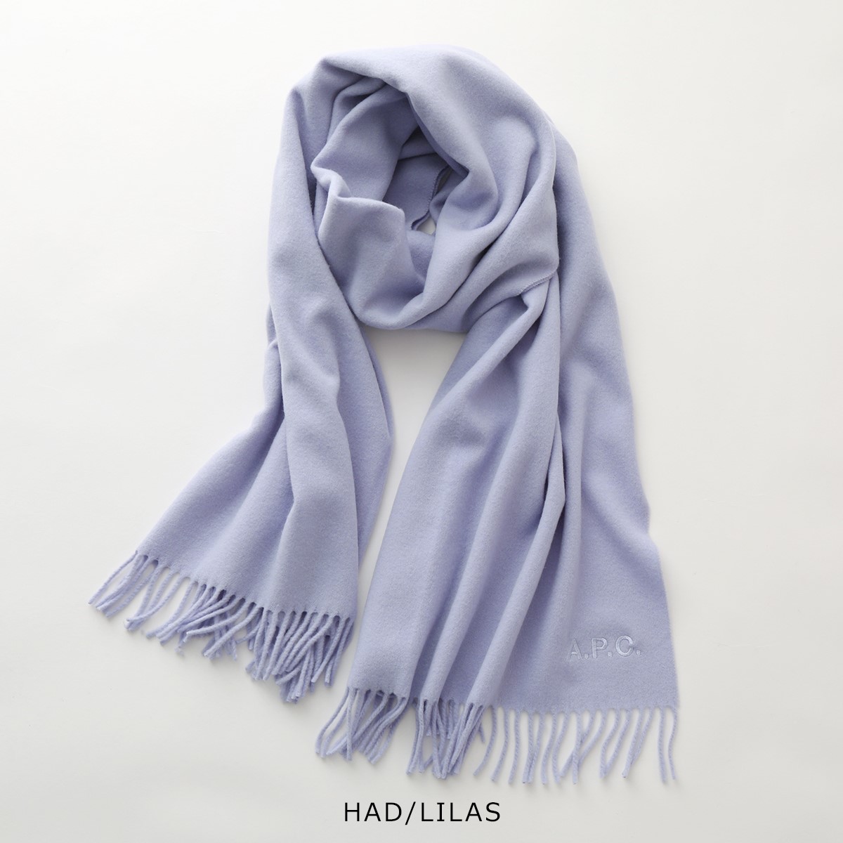 APCA.P.C.アーペーセーマフラーecharpealixbrodeeWOAFEM15170レディース200×75ウール大判ストールロゴ刺繍カラー5色