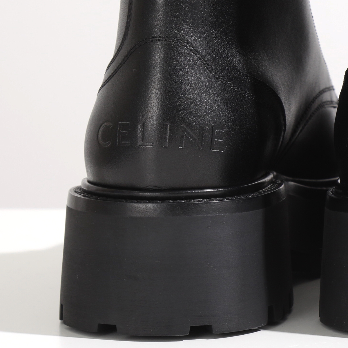 CELINE セリーヌ レースアップブーツ ロゴ スタッズ付き BULKY レザー