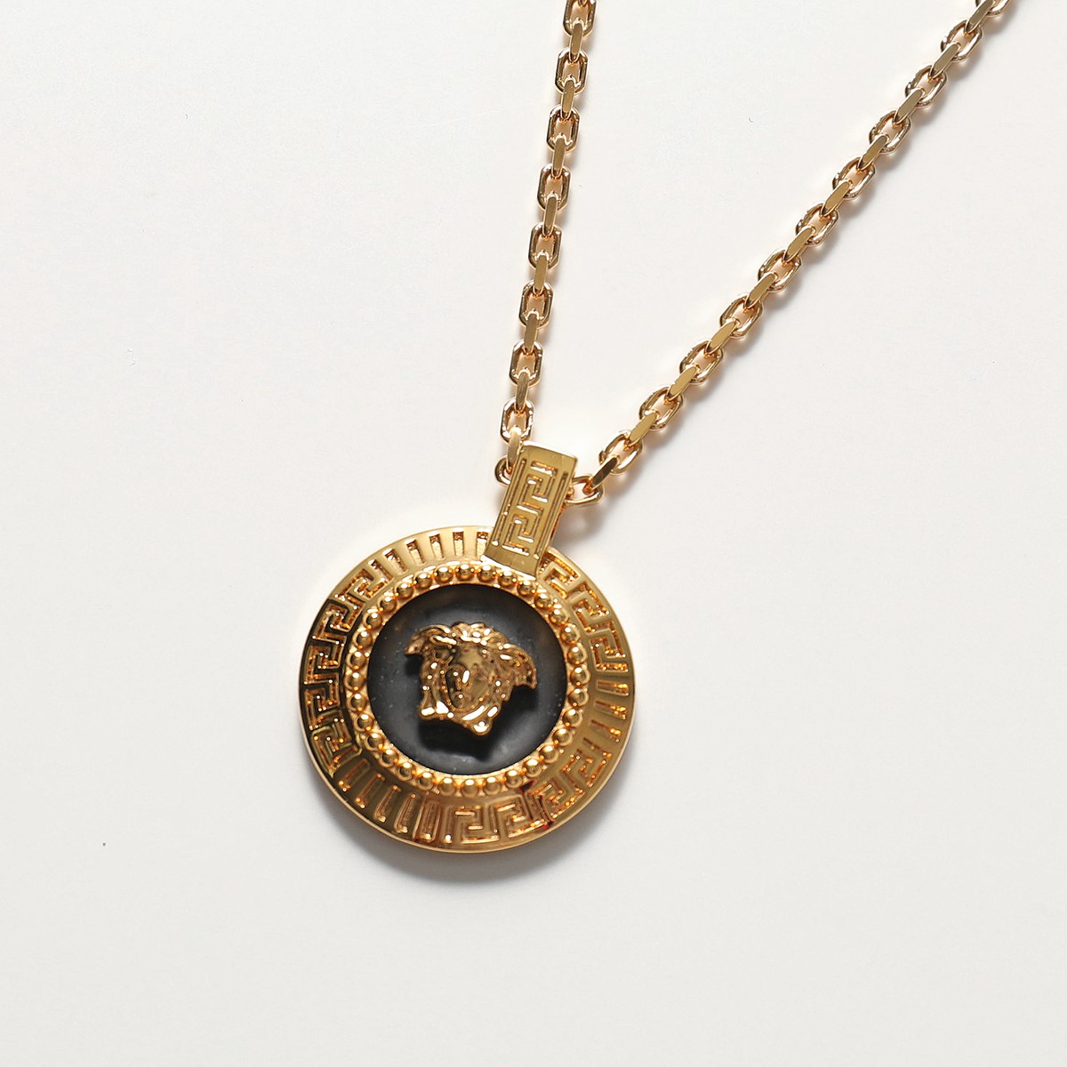 VERSACE ヴェルサーチ ネックレス DG17487 DJMS メンズ チェーン メドゥーサ ペンダント アクセサリー D410H blackWarmGold