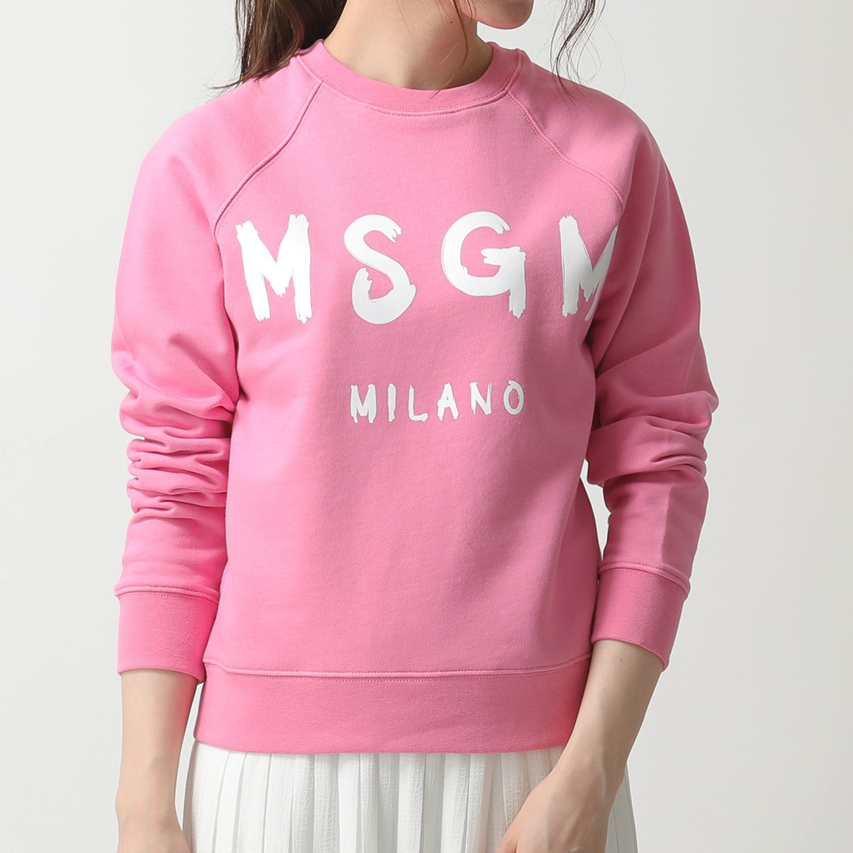 楽天市場 Msgm エムエスジーエム 2841 Mdm クルーネック スウェット トレーナー ペイントロゴ ライト生地 12 ピンク レディース インポートセレクト Musee