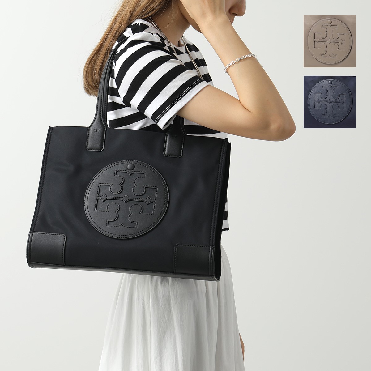 TORY BURCH エラトート レザー ファー トートバッグ ハンドバッグ-