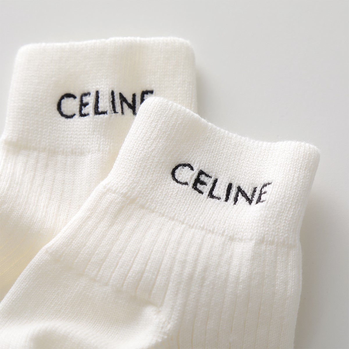 CELINE セリーヌ ソックス 2A39O961M.11PY レディース ロゴ 刺繍 リブ 
