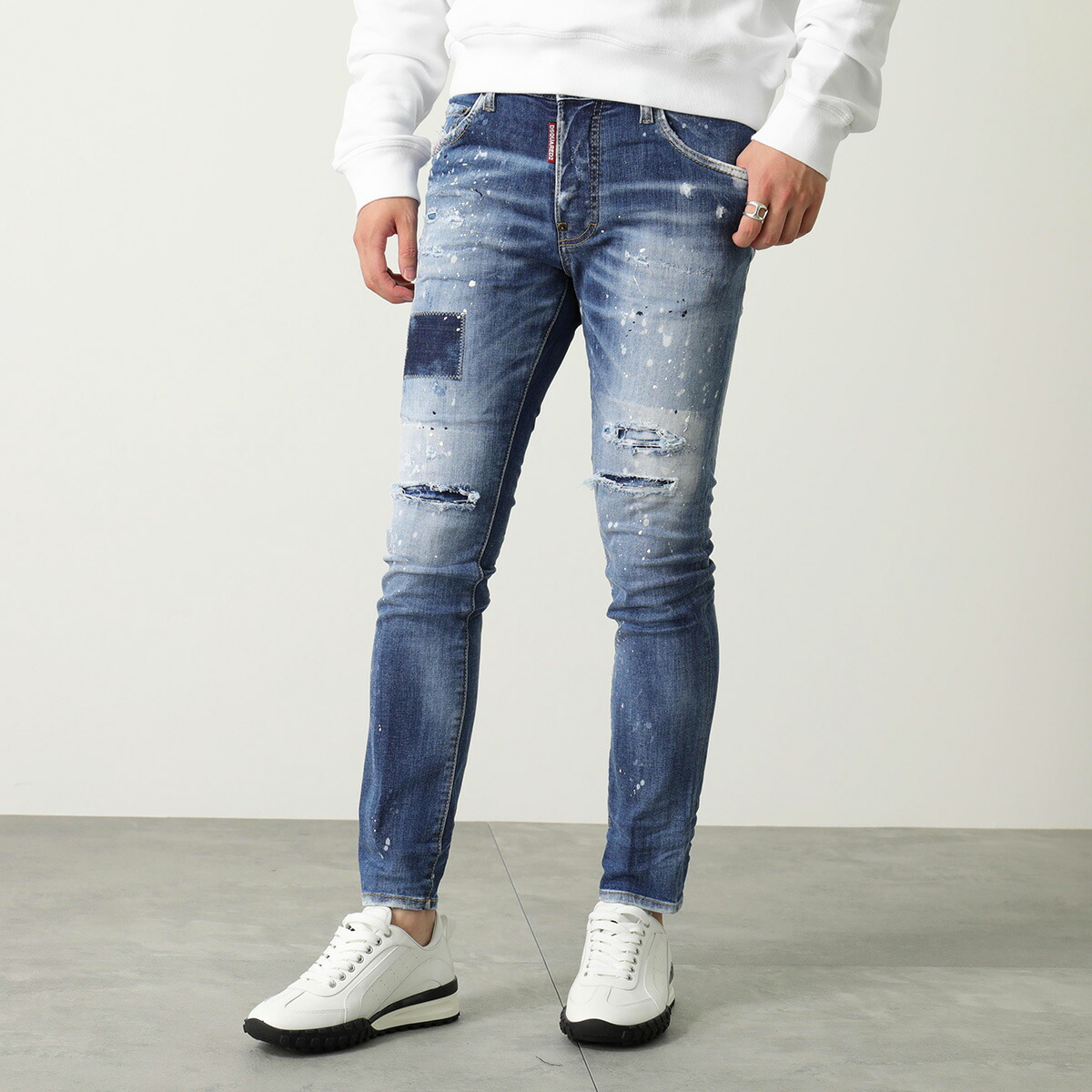 DSQUARED2 ディースクエアード デニム SUPER TWINKY JEAN S74LB1160 S30789 メンズ ストレッチ ジーンズ  Gパン パンツ ペイント ロゴ 470 最大53％オフ！