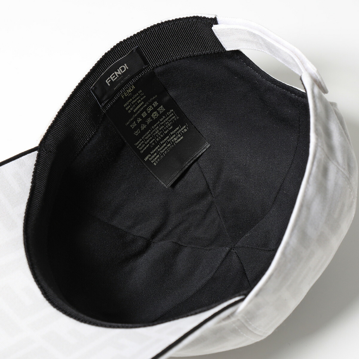 FENDIフェンディベースボールキャップFXQ768ACDAレディースFFロゴ帽子F0QA0/WHITE