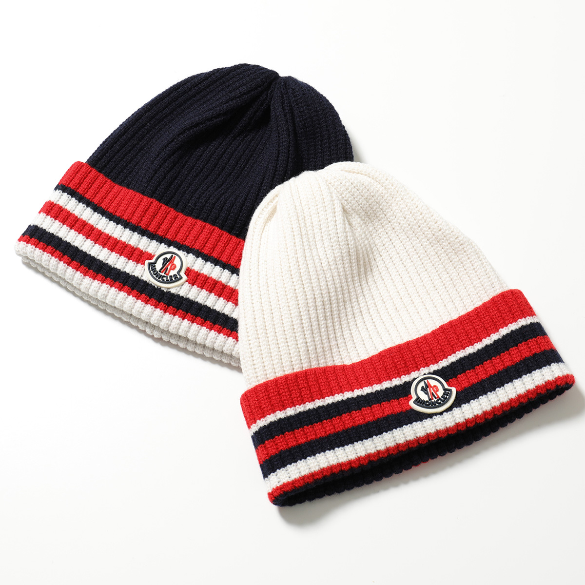 特価ブランド Moncler モンクレール ニット帽 Berreetto Tricot 3b M1127 メンズ カシミヤ ウール リブ ニットキャップ 帽子 アイコンラバーパッチ カラー2色 Fucoa Cl