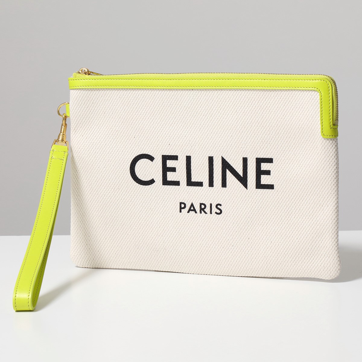 CELINE セリーヌ クラッチバッグ Small Pouch with strap Anis 鞄