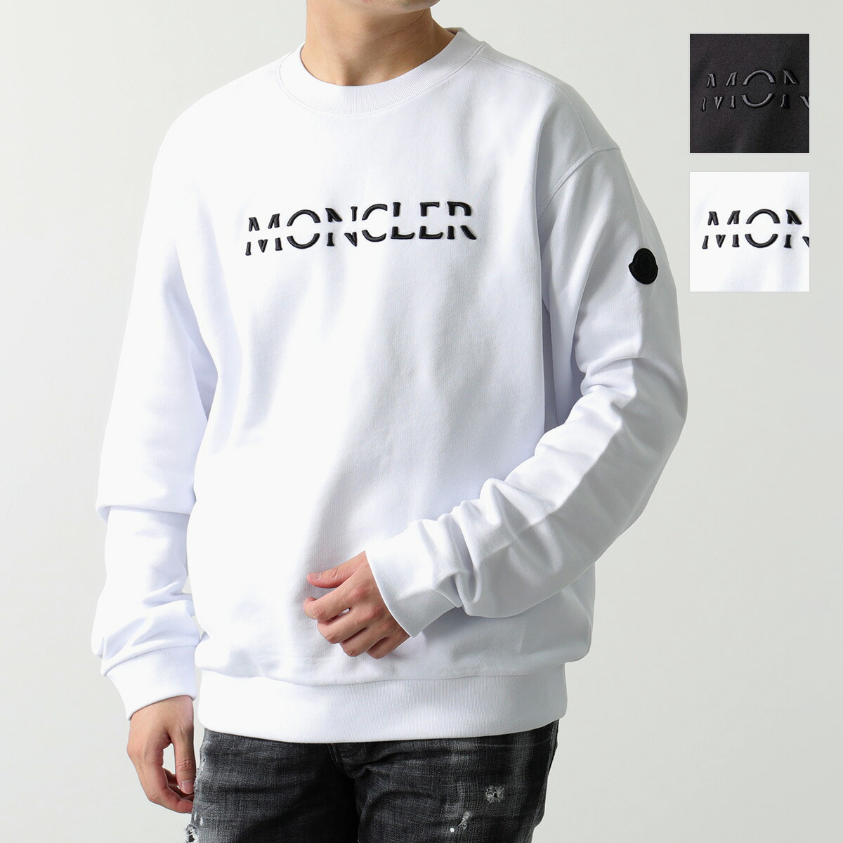 売れ筋がひ新作！ MONCLER モンクレール トレーナー 8G00010 809KR メンズ スウェットシャツ クルーネック ロゴ刺繍