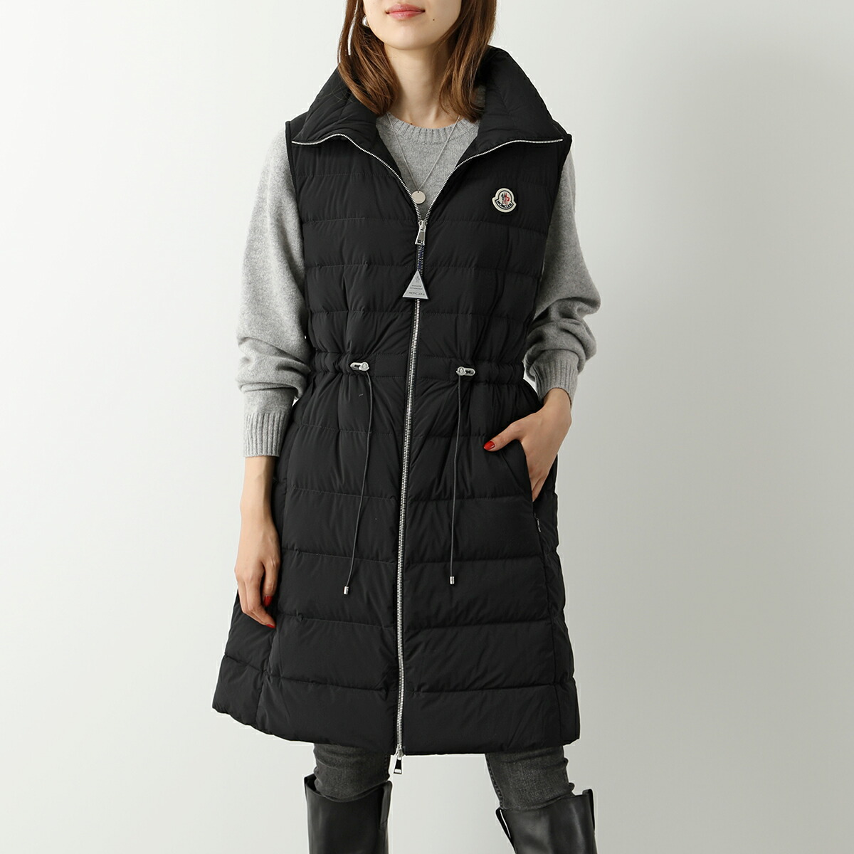 Moncler 21AW LEANDRA ボアカラー ロングダウンコート 1A000 ブラック 1 (197404 main image 0