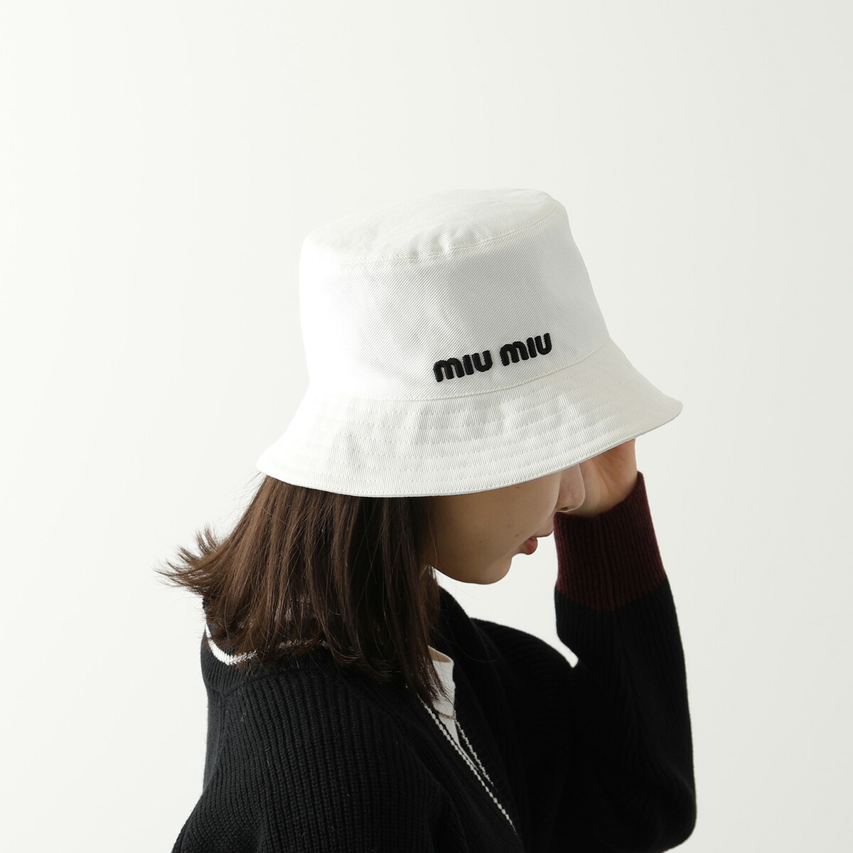 MIUMIU ミュウミュウ バケットハット 5HC196 2DXI レディース コットン