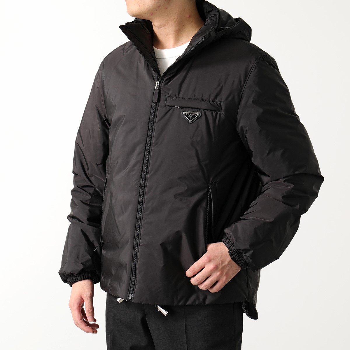 Prada Sport メンズ ニット切替 ダウンジャケット アウター SMC443 グレー 44 (203498 main image 0