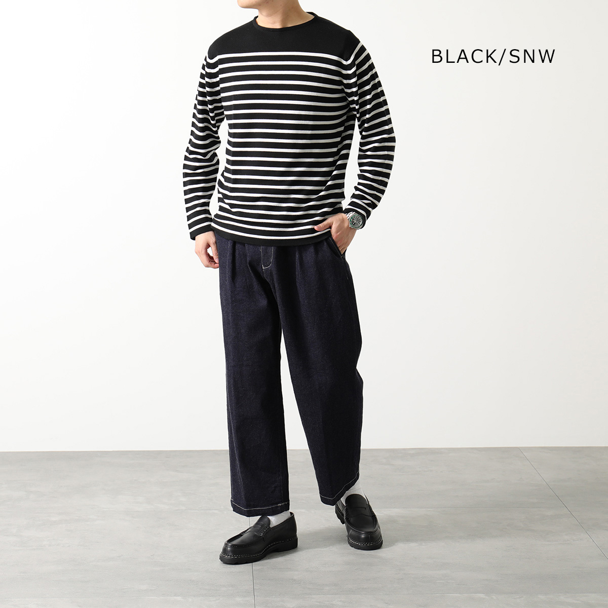 JOHN SMEDLEY ジョンスメドレー 24ゲージ ボーダー バスクシャツ