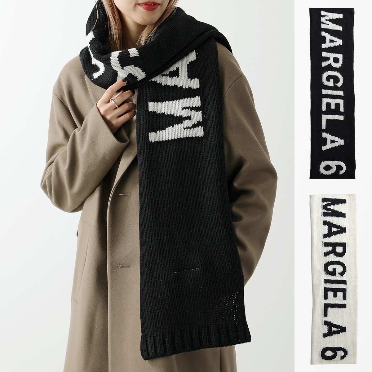 Maison Martin Margielaマフラー　ポケット　ウール　カーキ Maison Martin Margielaマフラー ポケット ウール カーキ