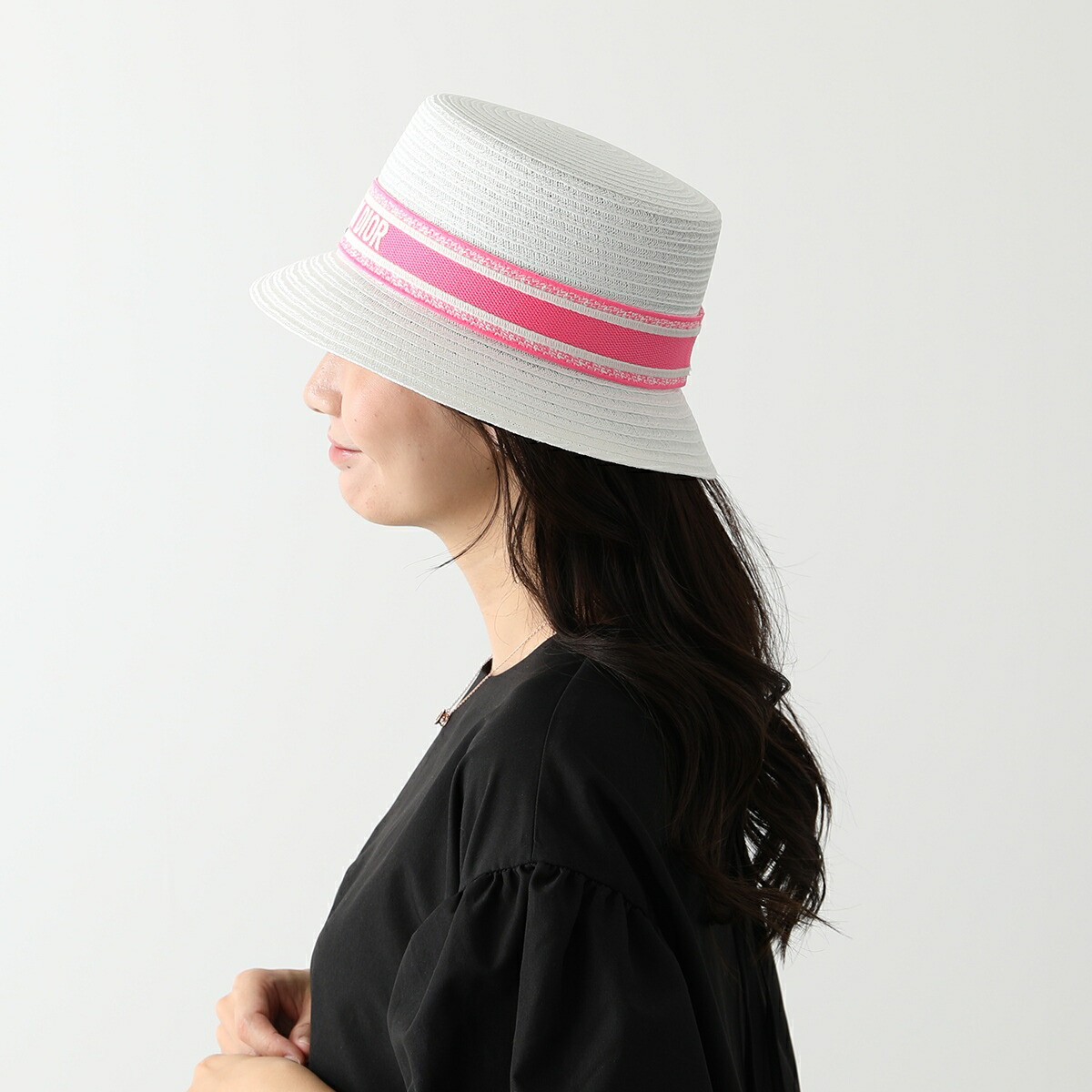 Dior ディオール バケットハット 24DRT923G171 422 ネオン 麻 帽子 
