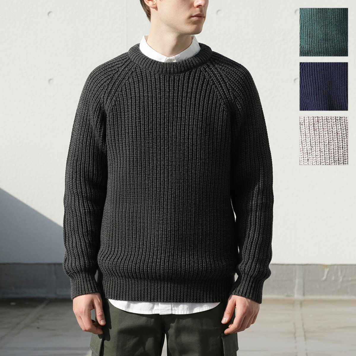 ユナヒカ　アランセーター　ブラック 楽天市場】Aran Crafts アランクラフト アランセーター Merino Roll