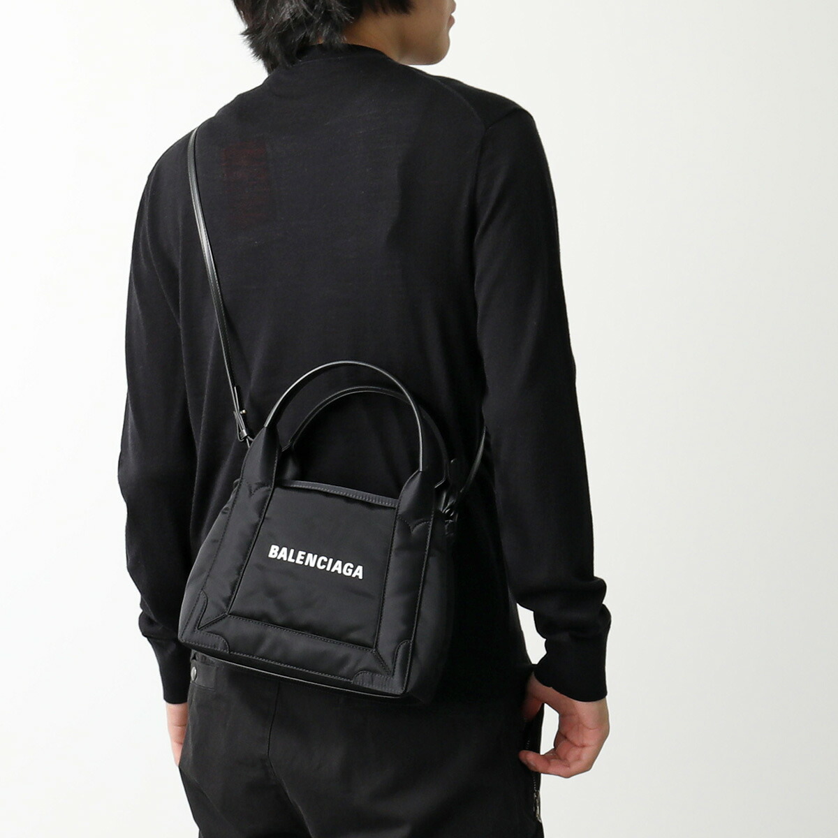 BALENCIAGA バレンシアガ ハンドバッグ NAVY CABAS XS AJ ネイビー 