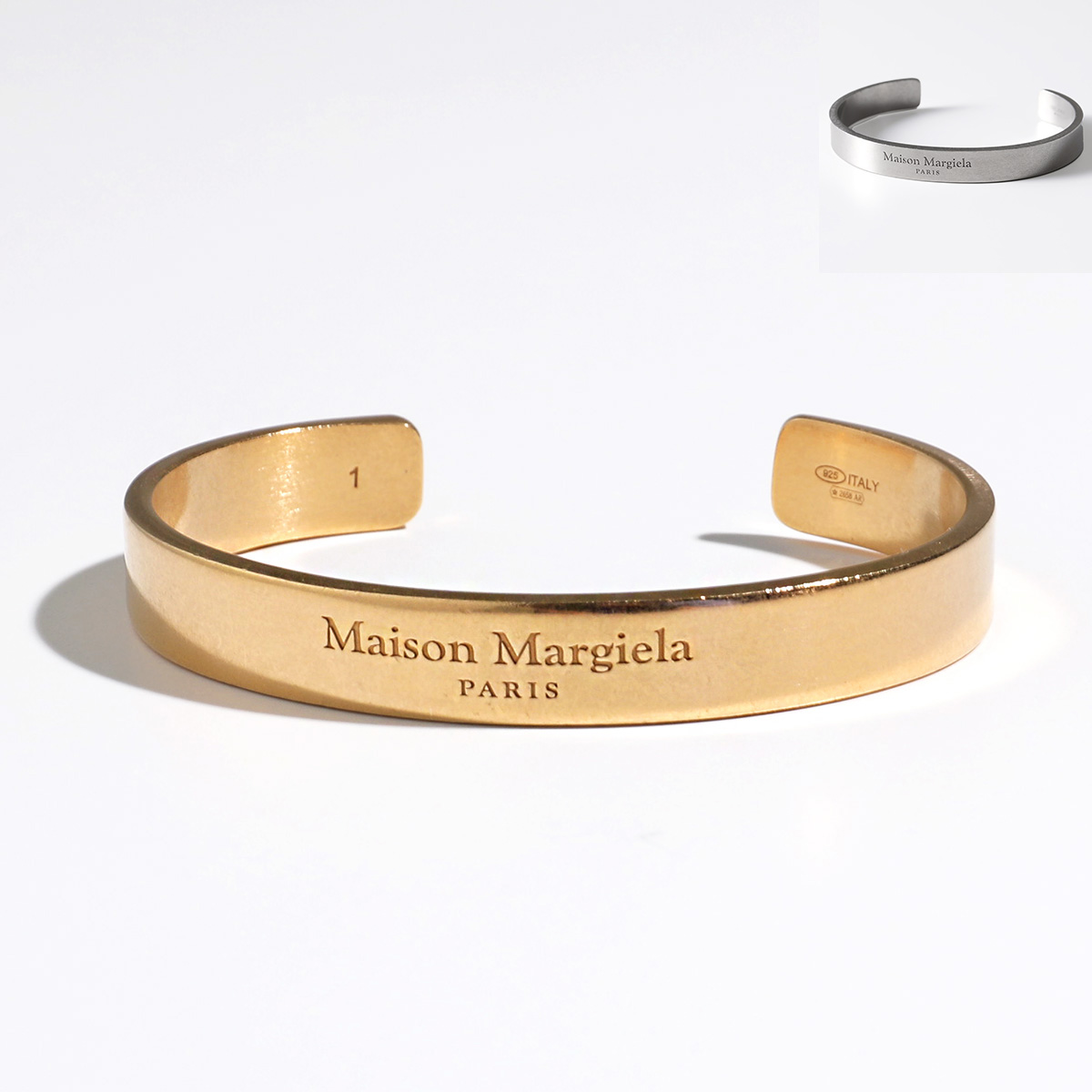 サイズ調節可能/シルバー/MM6 Maison Margiela/ロゴバングル | www