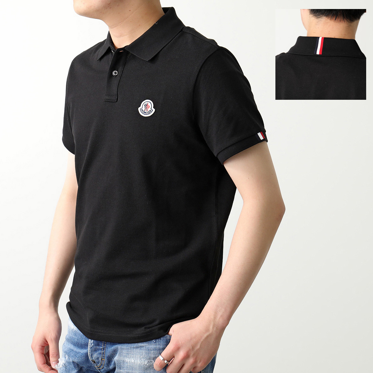 MONCLER モンクレール ポロシャツ MAGLIA POLO MANICA 8A00014 84556 メンズ 半袖 コットン ロゴパッチ 999  | インポートセレクト musee