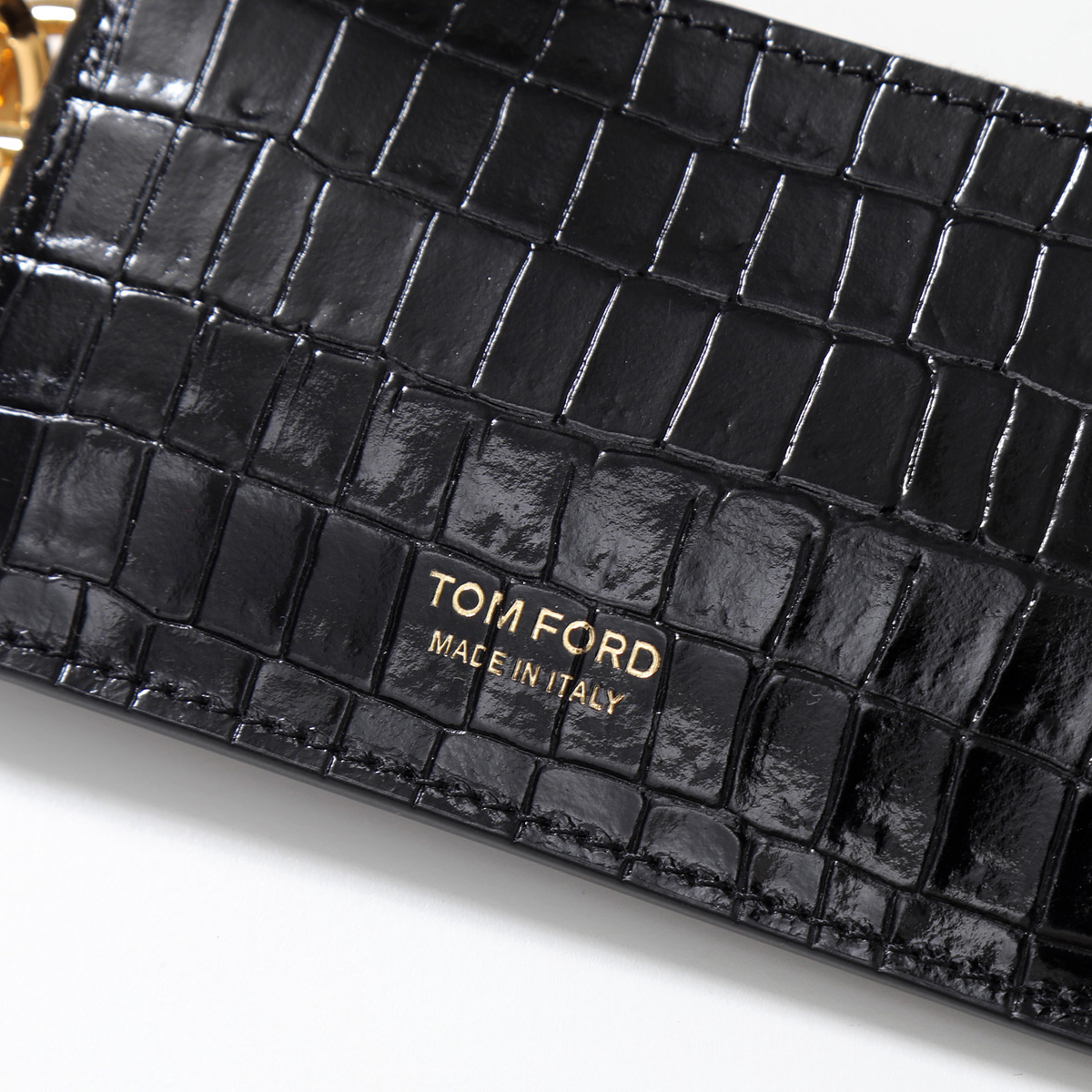 Tomford トムフォード 小銭入れ カードケース クロコダイル型押しブラック-