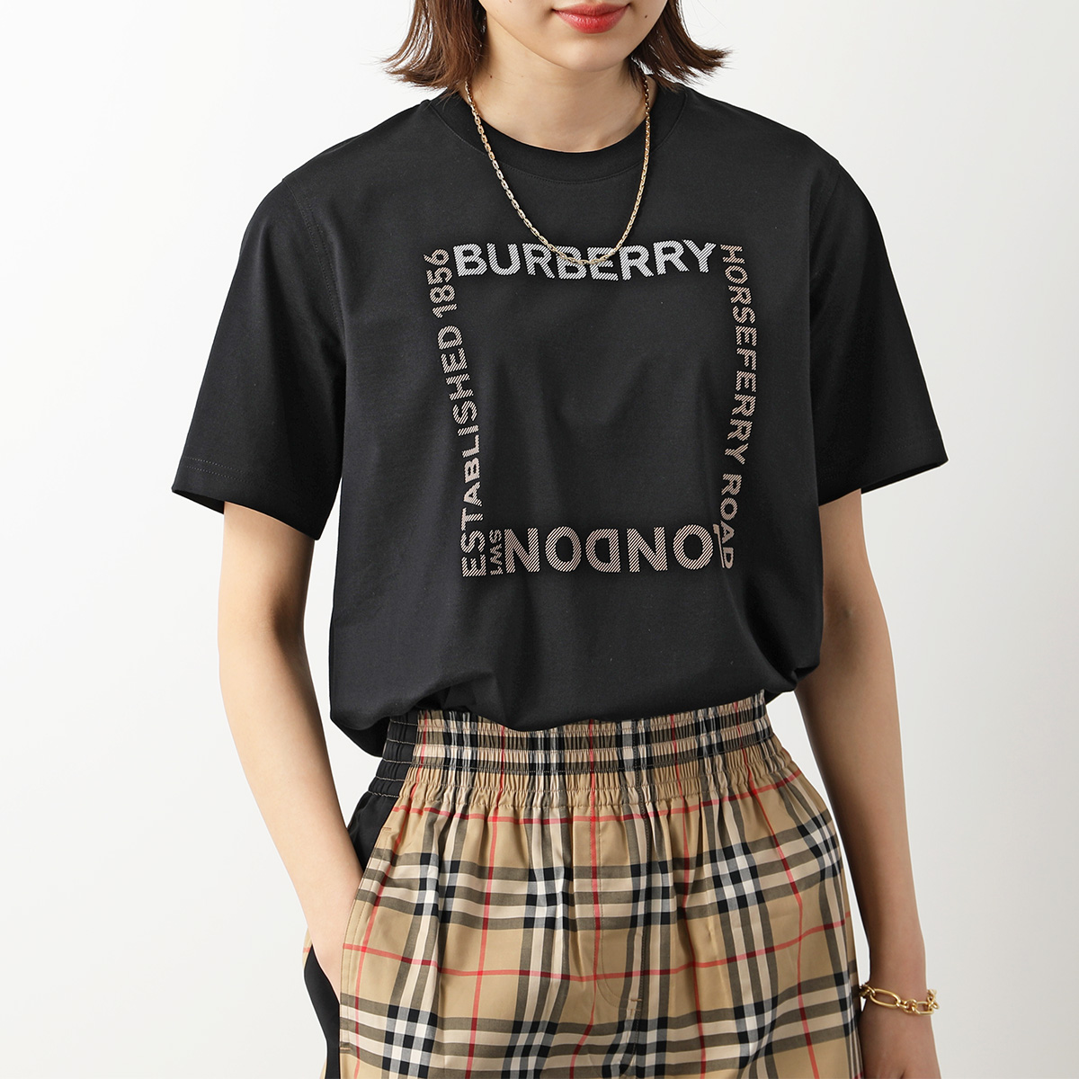 直送商品 新品 BURBERRY 8056048 A1189 半袖 プリントTシャツ S T