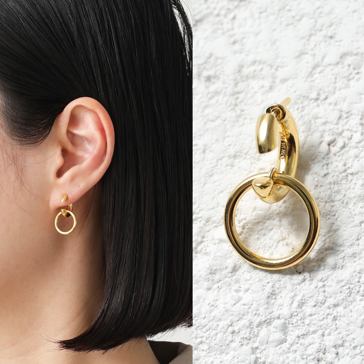 値引きする マリアブラック Pierced Milla 商い Huggie Earring 9