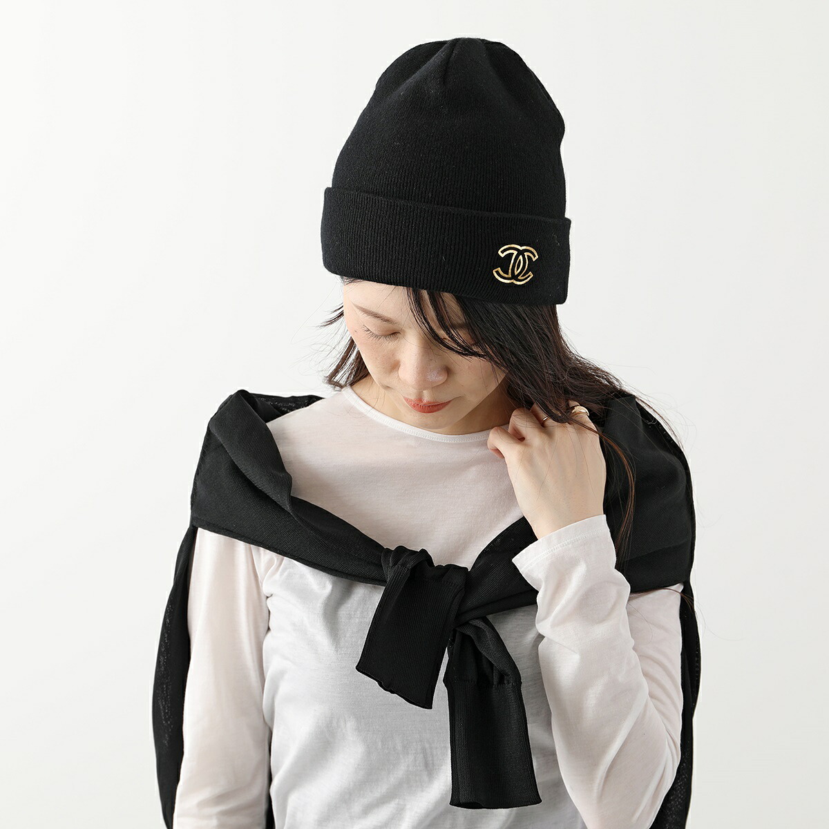CHANEL シャネル ニット帽 AA7629 B05932 レディース カシミヤ ニット 