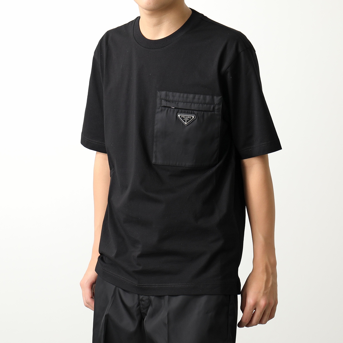 人気得価 PRADA - プラダ 素材切り替え ポケット Tシャツ カットソー