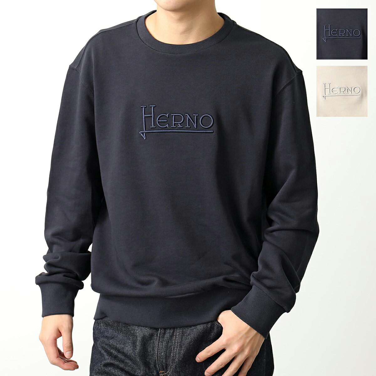 【楽天市場】HERNO ヘルノ トレーナー COTTON SWEATER JG000175U 50017 メンズ スウェットシャツ クルー ...
