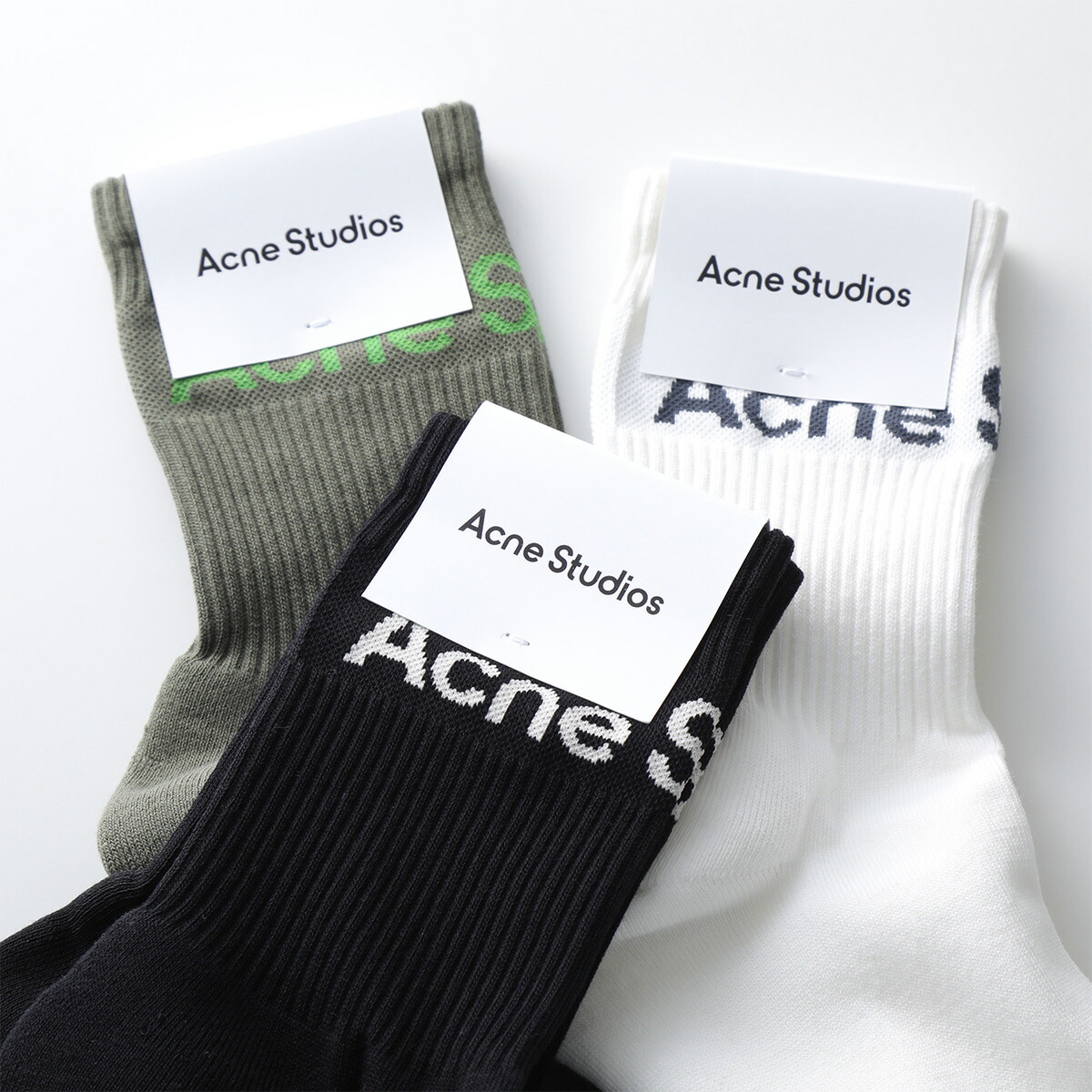Acne Studios アクネストゥディオズ ソックス Ribbed Logo Socks リブ