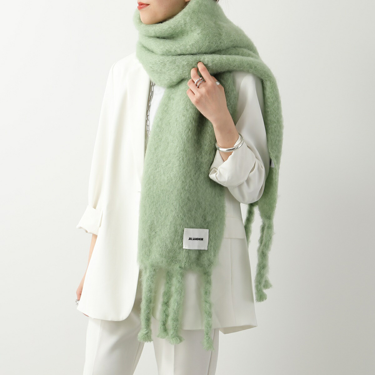 JIL SANDER ジルサンダー J52TE0006 LIGHT PASTEL-GREEN モヘア ロゴ