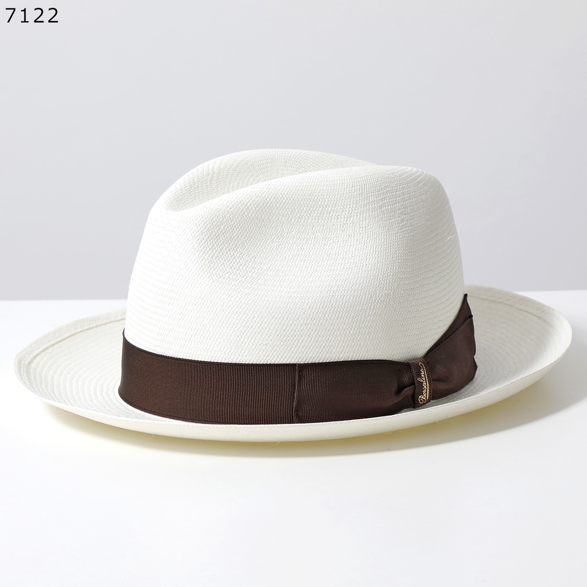 ボルサリーノ Borsalino ファイン ミドル パナマハット 57 白×青