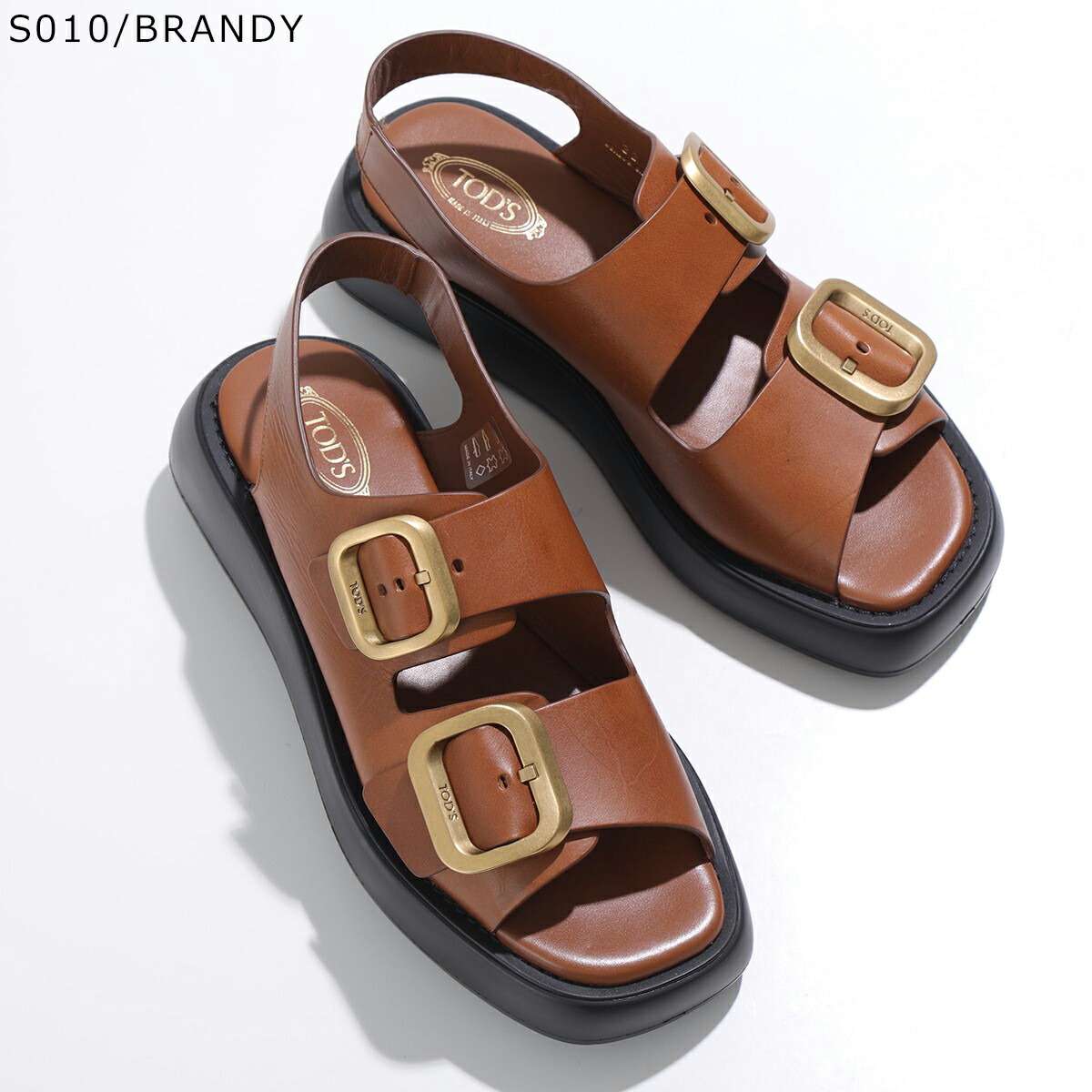 TODS トッズ レザーサンダル XXW11K0FH50 MID レディース ダブルベルト