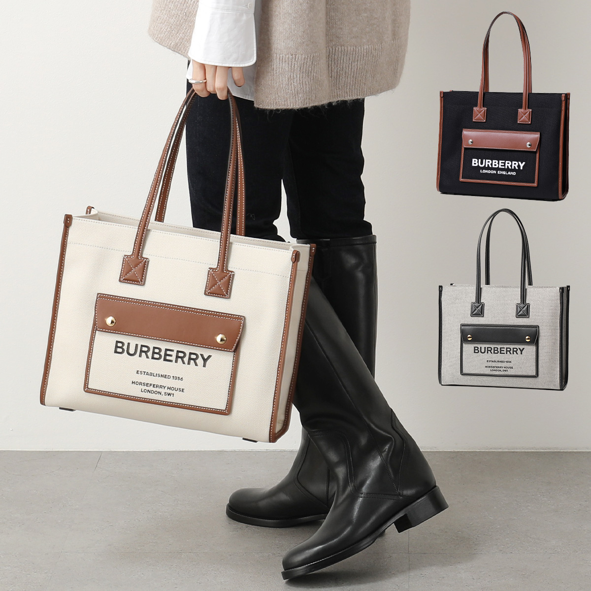 【楽天市場】BURBERRY バーバリー トートバッグ SM FREYA