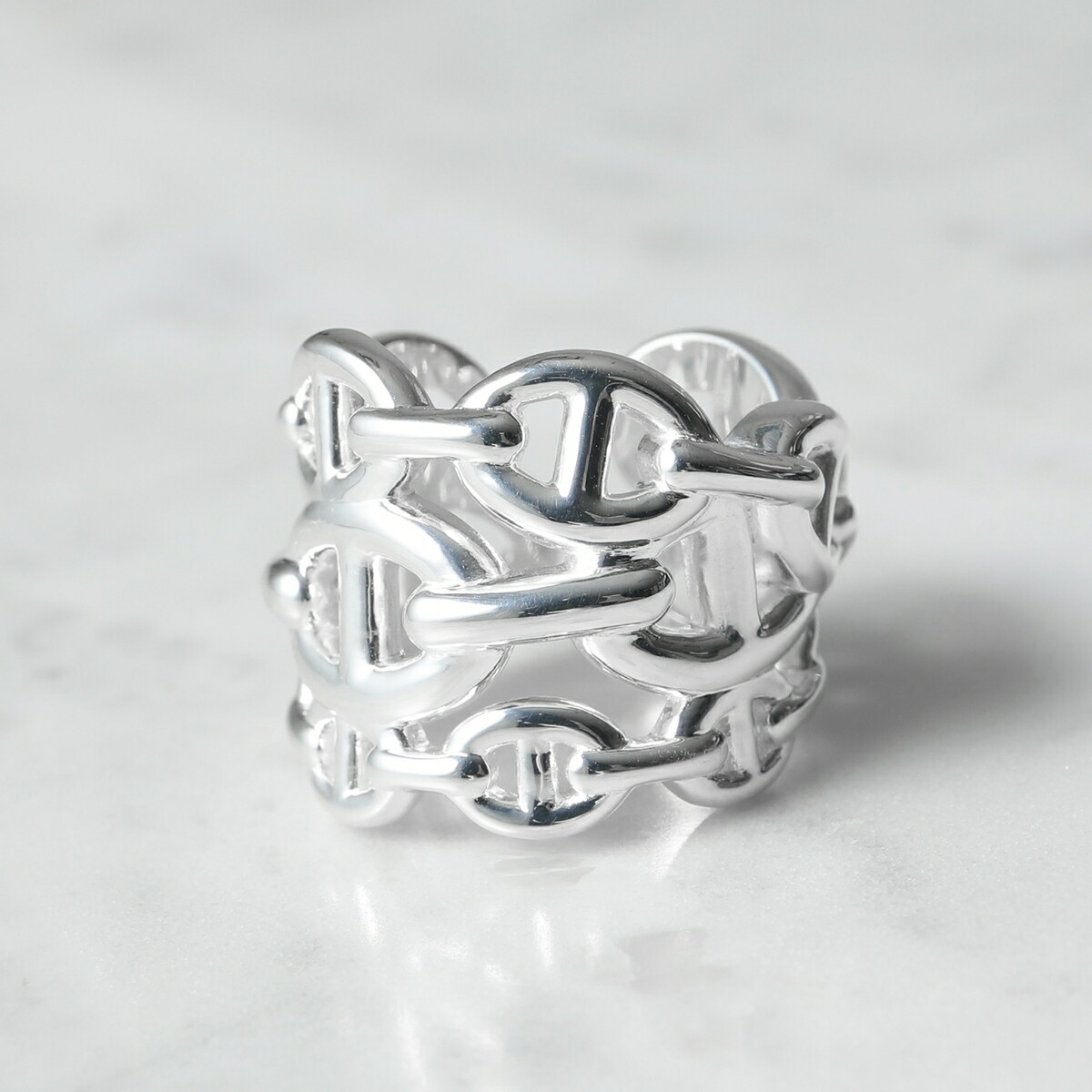 【至高の存在感☆】HERMES Enchainee リング ラージモデル ◇HERMES◇ 大人気！Chaine d'ancre Enchainee ring large model