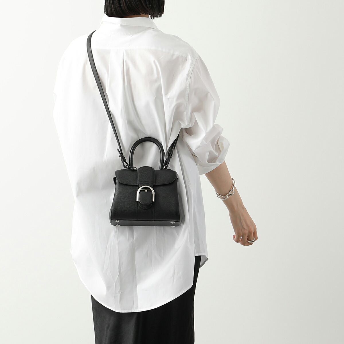 DELVAUX デルヴォー ハンドバッグ Brillant Mini ブリヨン ミニ AA0406AAU0 レディース レザー ショルダーバッグ 鞄  99ZPA/Noir