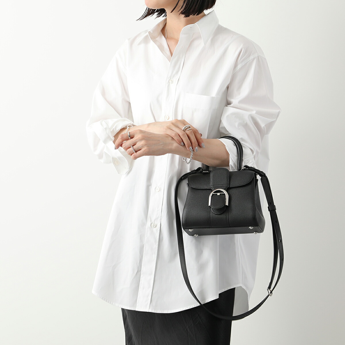 DELVAUX デルヴォー ハンドバッグ Brillant Mini ブリヨン ミニ AA0406AAU0 レディース レザー ショルダーバッグ 鞄  99ZPA/Noir