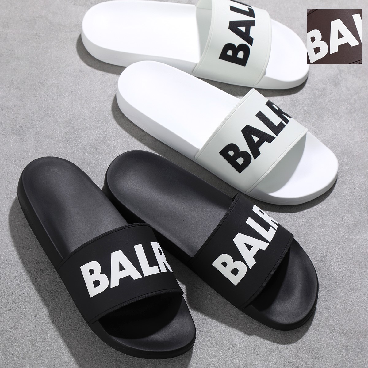 卸売 新品未使用 BALR. ボーラー SLIDER シャワーサンダル ブラック 43