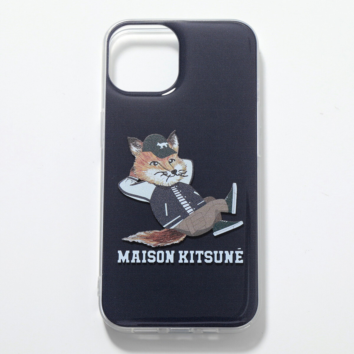 MAISON KITSUNE メゾンキツネ iPhone14 専用ケース KU06800A P0008 レディース フォックス ロゴ スマホ  スマートフォン カバー NAVY | インポートセレクト musee