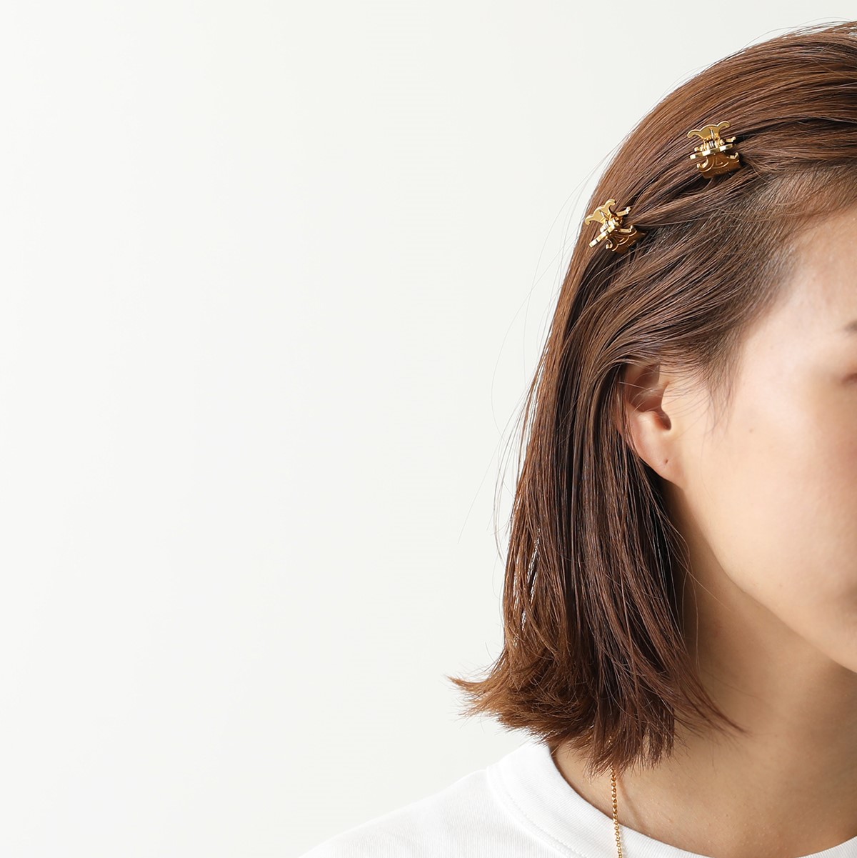 CELINE セリーヌ ヘアクリップ MINI HAIR CLAWS 46Y846BSL.35OR レディース 3点セット ミニ トリオンフクロー ヘアアクセサリー  Gold