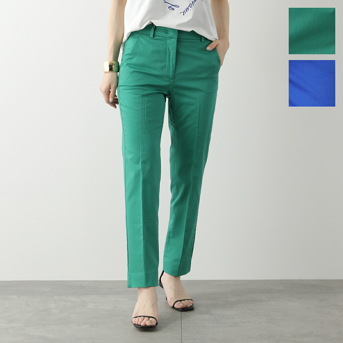 S MAXMARA アウトレット●DINA バックル付ベルト ワイドパンツ S Max Mara(エス マックスマーラ) パンツ(レディース) - 海外
