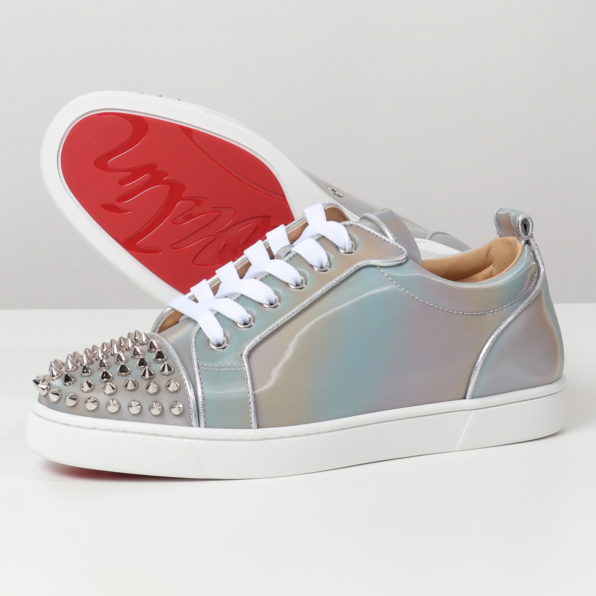 楽天市場 Christian Louboutin クリスチャンルブタン 110 スパイクスタッズ レザー シューズ ローカットスニーカー 靴 M251 Muti Silver メンズ インポートセレクト Musee