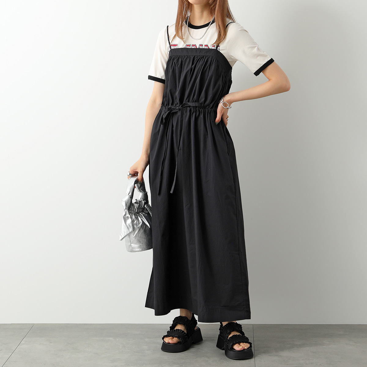 【楽天市場】GANNI ガニー ワンピース Cotton Poplin Maxi Strap