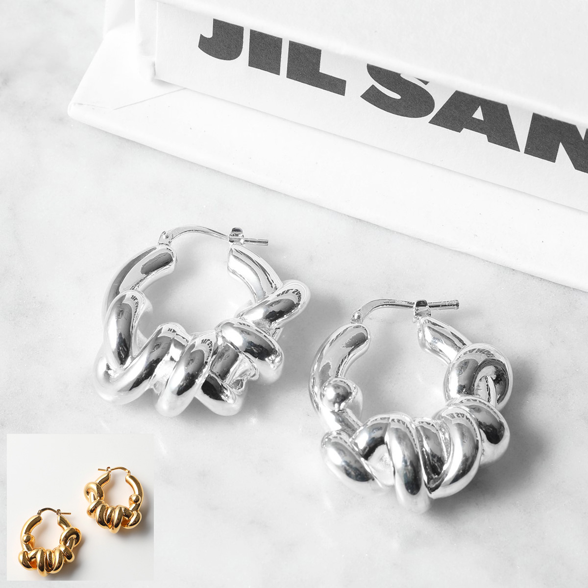 JIL SANDER ジルサンダー ピアス Orecchini J11VG0034 J12003 レディース フープ ブラス アクセサリー カラー2色  | インポートセレクト musee