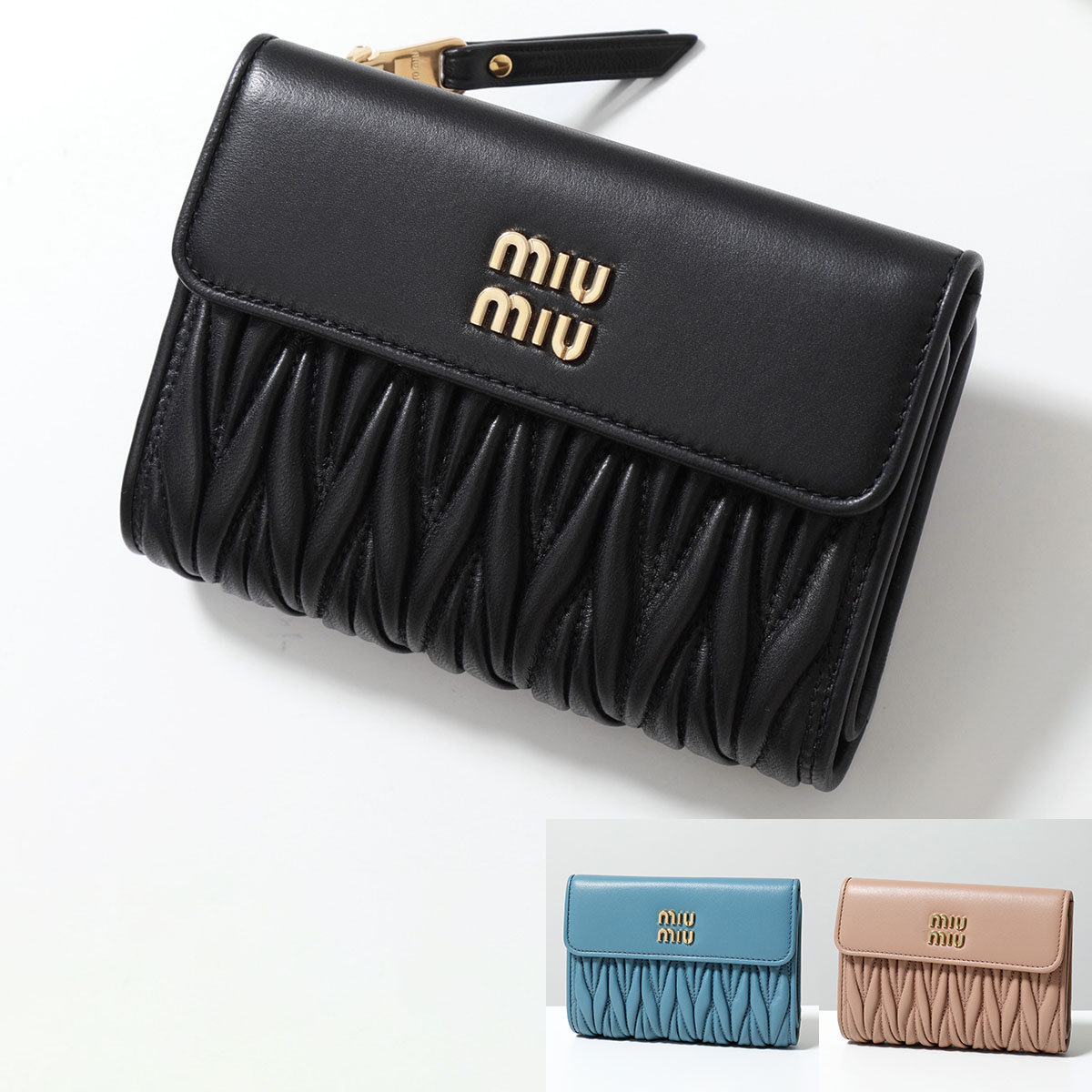 【楽天市場】MIUMIU ミュウミュウ 二つ折り財布 MATELASSE マテラッセ 5ML225 2FPP レディース レザー ロゴ ミニ