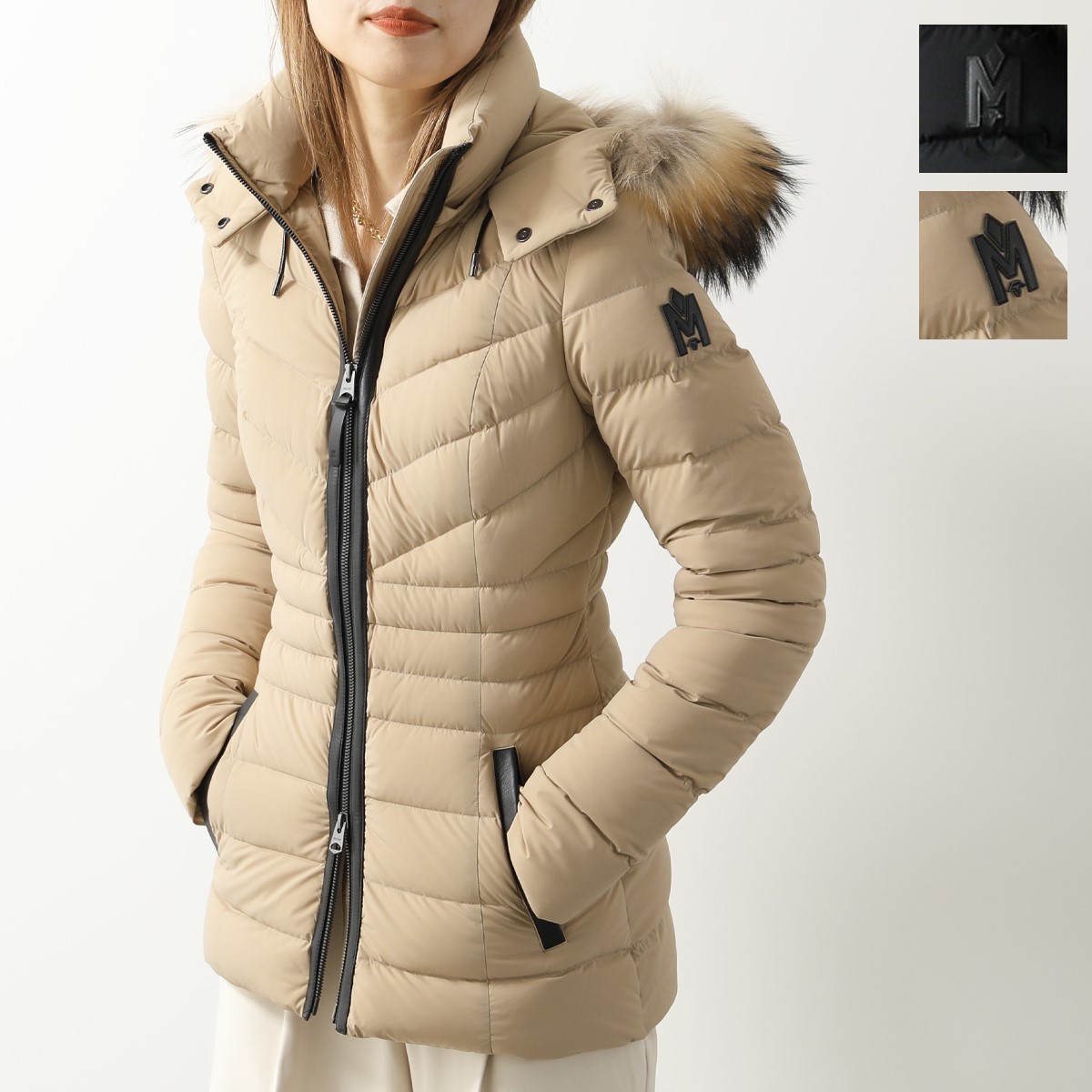 【楽天市場】MACKAGE マッカージュ ダウンジャケット PATSY-F パッツィー レディース フード付き ラクーンファー付き ストレッチ ...