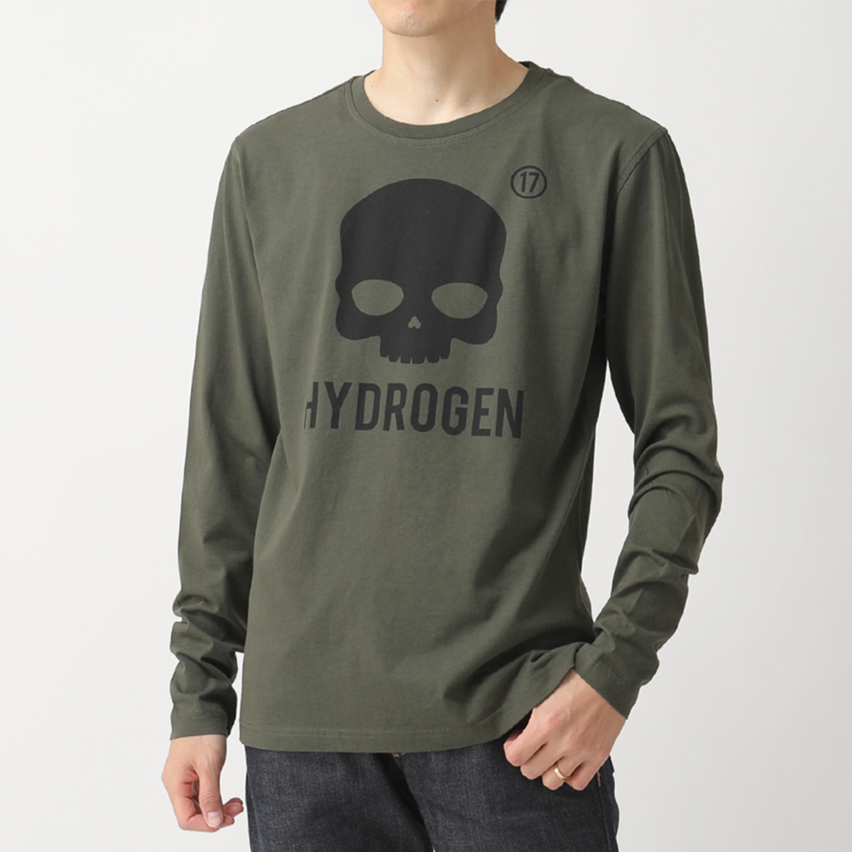 楽天市場 Hydrogen ハイドロゲン 164 Icon Skull Tee Ls アイコン スカル ロンｔ ロゴt トップス 164 Military Green メンズ インポートセレクト Musee