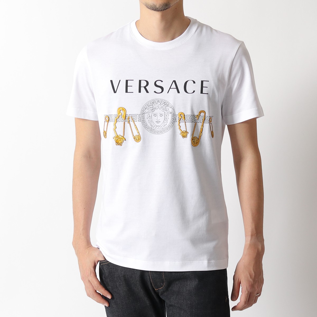 正規美品】希少色 VERSACE ヴェルサーチ Ｔシャツ 刺繍 ビッグロゴ