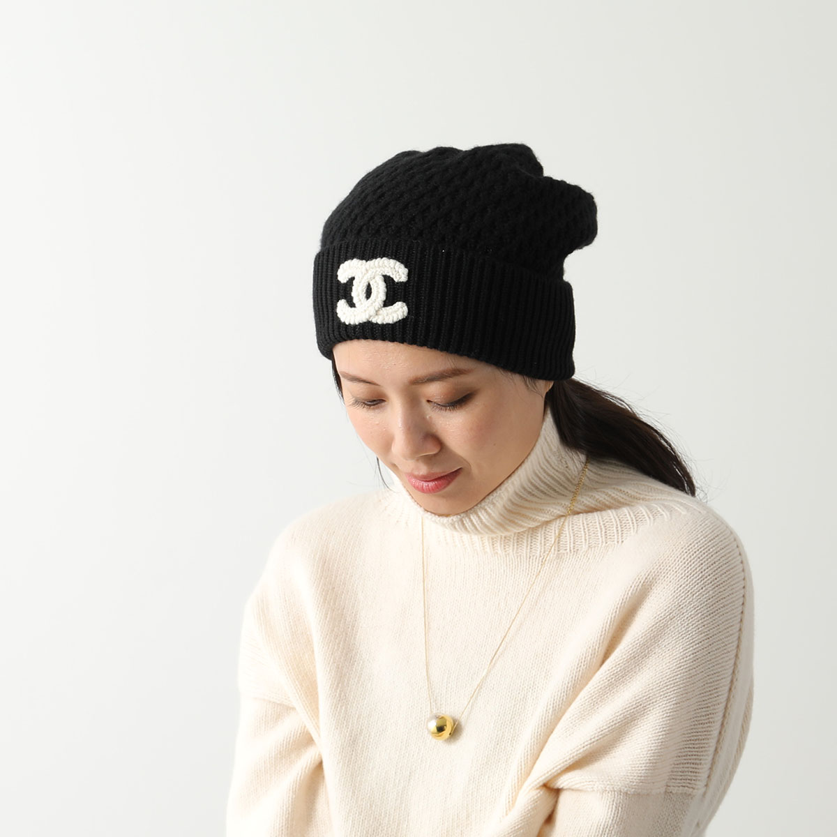 CHANEL ニット帽 CHANL】シャネル ニットキャップ ニット帽 ココマーク (CHANEL