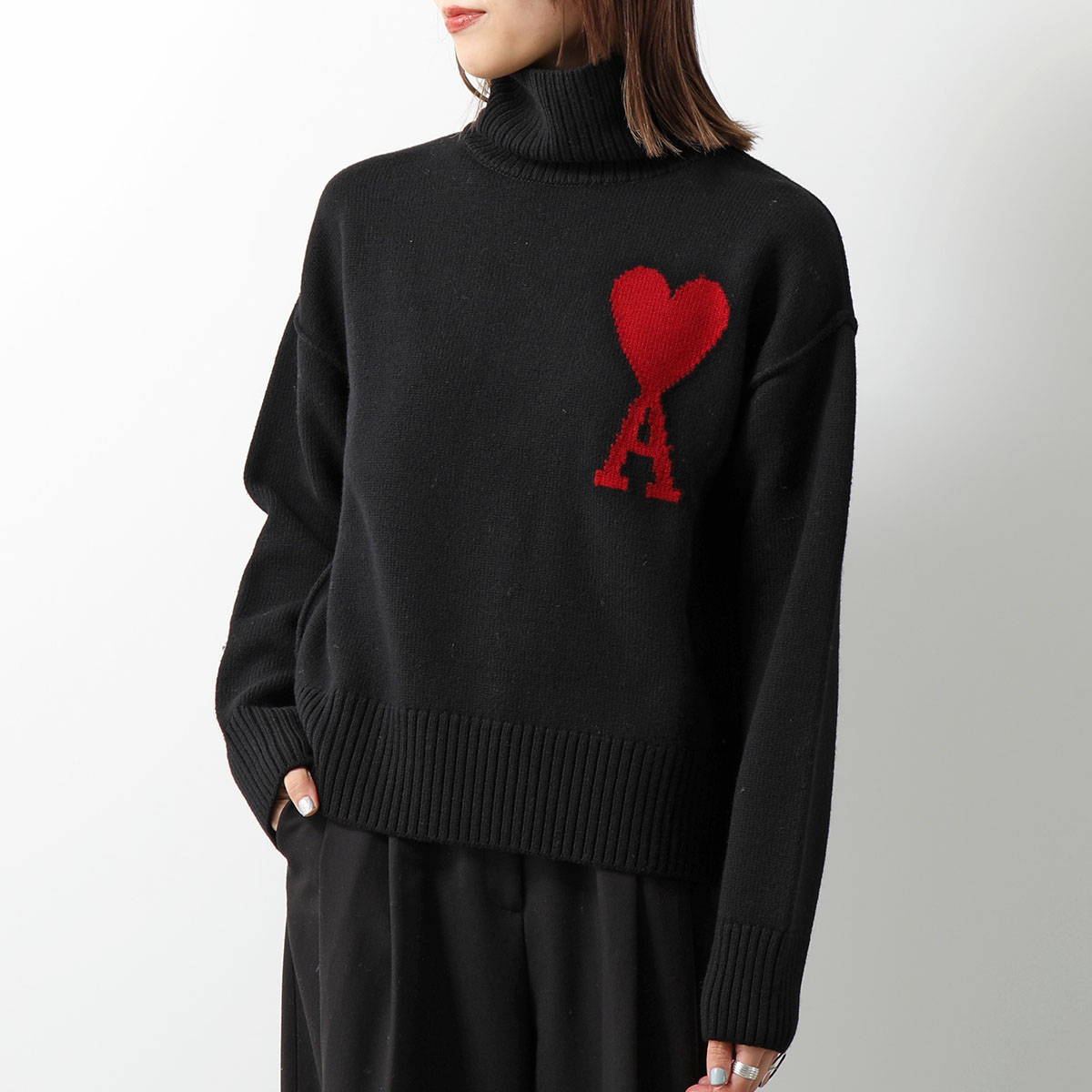 楽天市場】ami paris アミパリス ニット RED ADC SWEATER BFUKS006.018 