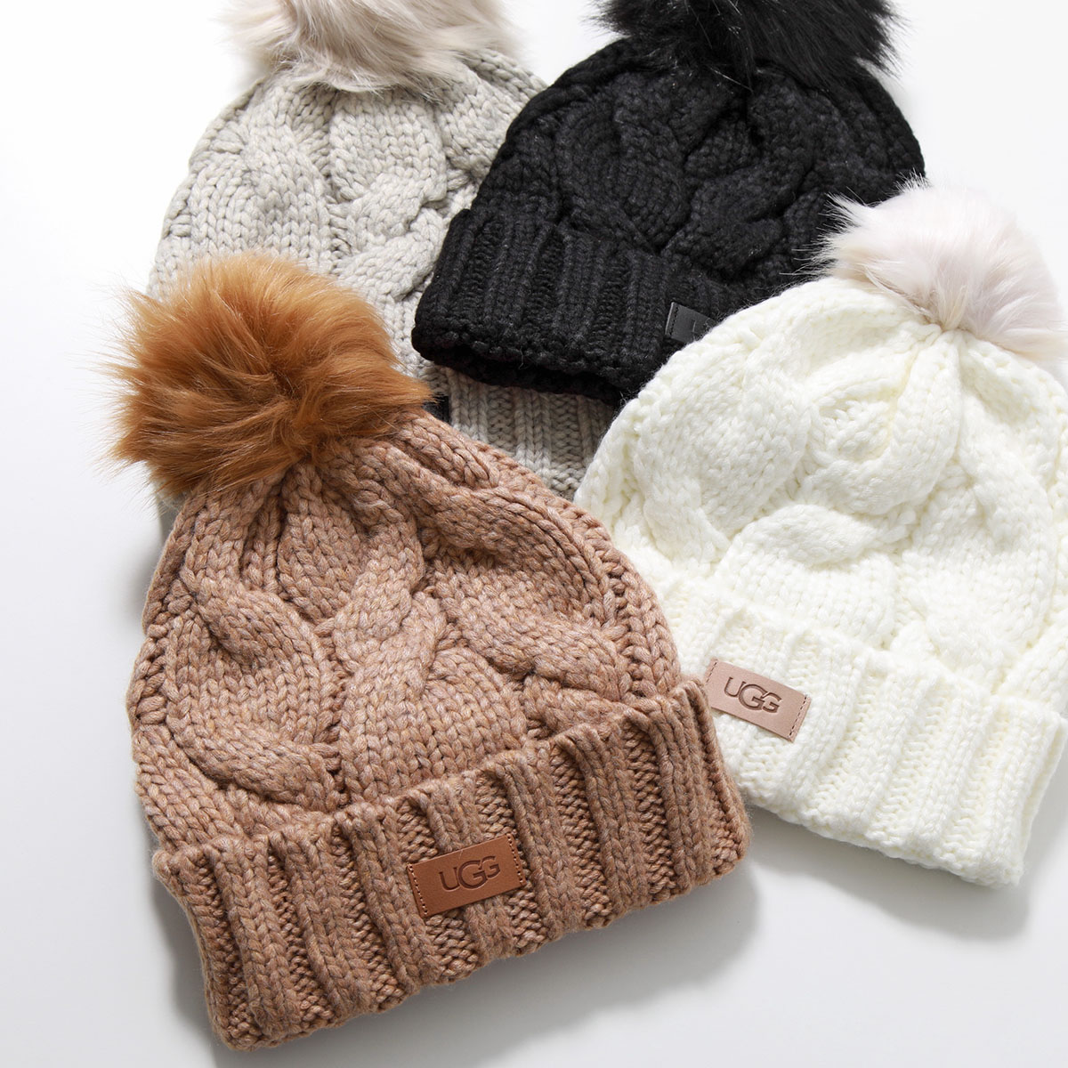 【楽天市場】UGG アグ ニット帽 W CABLE BEANIE W POM ケーブル ビーニー W ポム 22589 レディース ポンポン